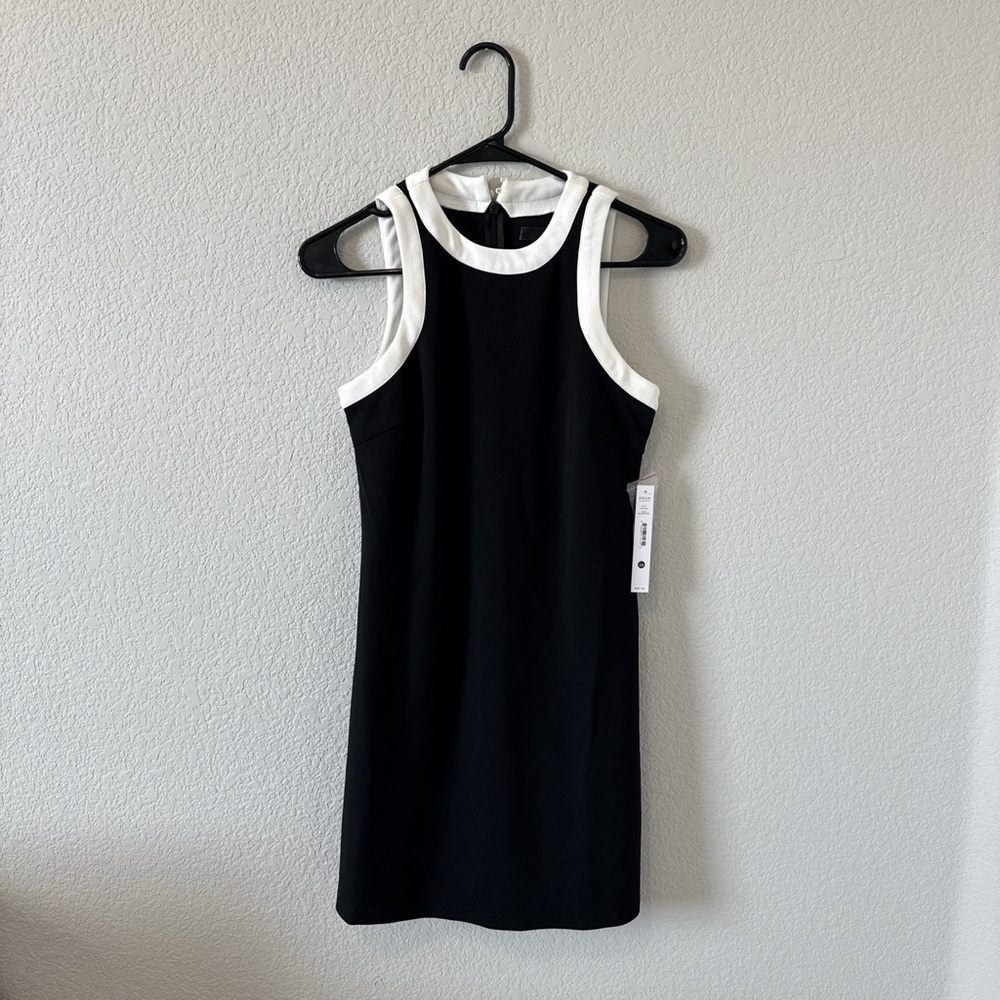 Aqua Black and White Dress